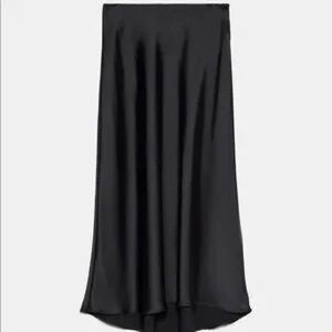 Zara Black Satin Maxi Skirt